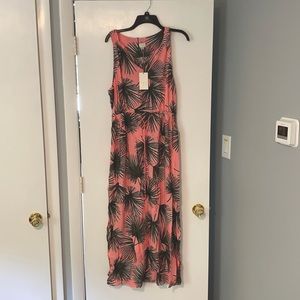 NWT pink island print maxi dress